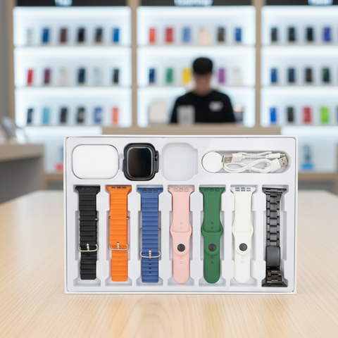 I20 Ultra Max Suit 10 In 1 Smart Watch With Airpods Comfortable Wear Stylish Design For Daily Use And Fashion Needs - Black - Golden - Silver